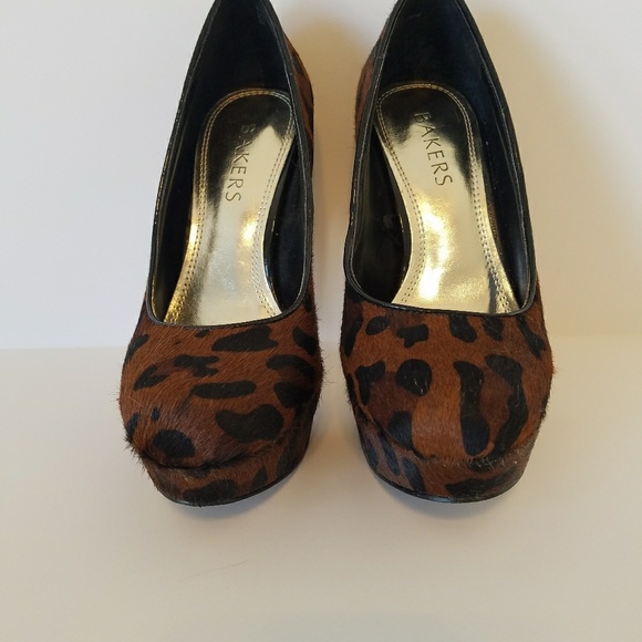 Bakers platform heel/faux leopard fur - Picture 5 of 8